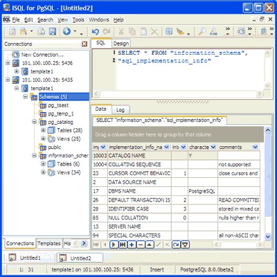 pgISQL (Interactive SQL for PostgreSQL) 2.2.0 screenshot