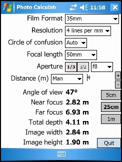 Photo Calculator for Pocket PC 2.3.0-2 screenshot