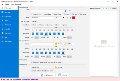 PhotoX Batch Watermark Creator 6.2.0 screenshot
