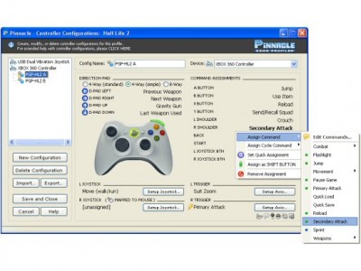 Pinnacle Gamepad Software 7.7.0 screenshot