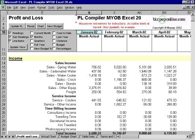 PL Compiler MYOB Excel 30 screenshot