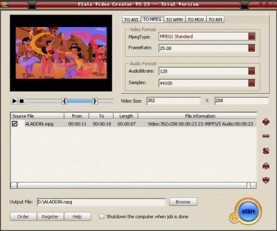 Plato MOV Creator 3.16 screenshot