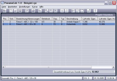 PneumaCalc 2.0 screenshot