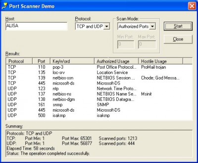 Port Scanner ActiveX Control 5.0.0.1 screenshot