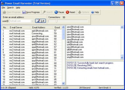 Power Email Harvester 1.45 screenshot