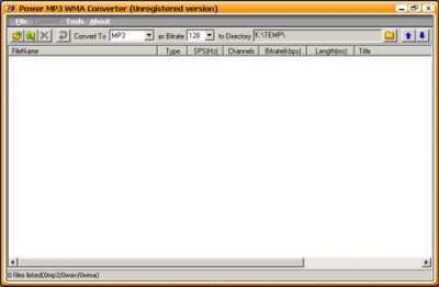 Power MP3 WMA Converter 2005 screenshot