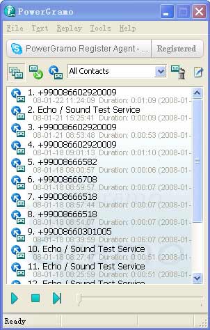 PowerGramo Skype Recorder (Professional) 4.8 screenshot