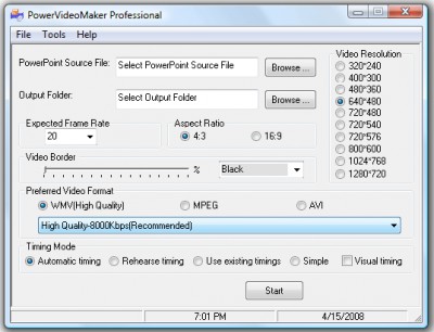 PowerVideoMaker for PowerPoint 2000 2.0.1 screenshot