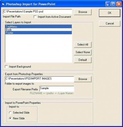 pptXTREME Photoshop Import for PowerPoint 2.10.03 screenshot