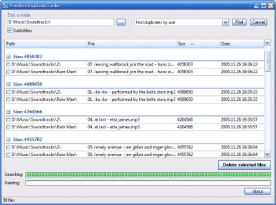 Primitive Duplicate Finder 2.0 screenshot