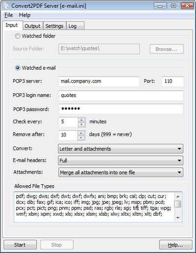 Print2PDF Conversion Server 7.0.08.013 screenshot