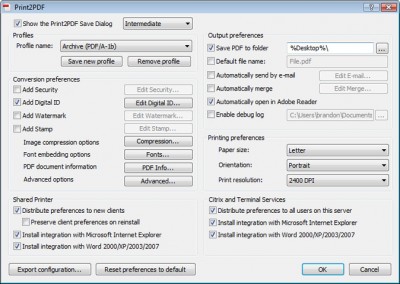 Print2PDF Server Edition 7.0.07.121 screenshot