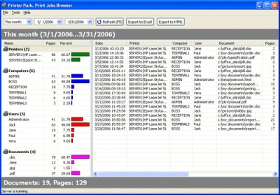Print365. Print monitoring software 2.1 screenshot