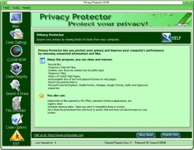 Privacy Protector 6.50 screenshot