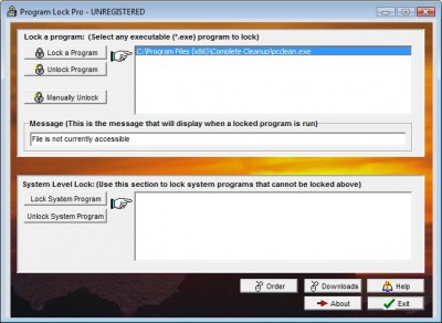 Program Lock Pro 2.14h screenshot