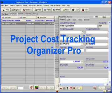 Project Cost Tracking Organizer Pro 3.2b screenshot