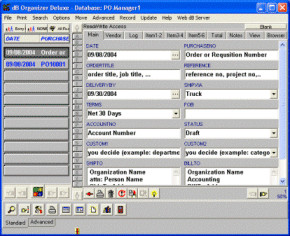 Purchase Order Organizer Deluxe 4.12 screenshot