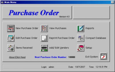 Purchase Order Template 4.0.0 screenshot