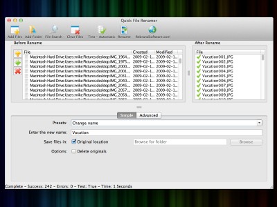 Quick File Renamer Lite 4.5 screenshot
