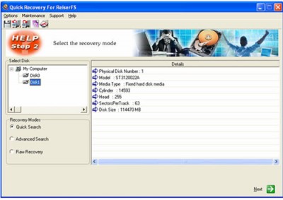 Quick Recovery for Linux (ReiserFS) 0.0.0.0 screenshot