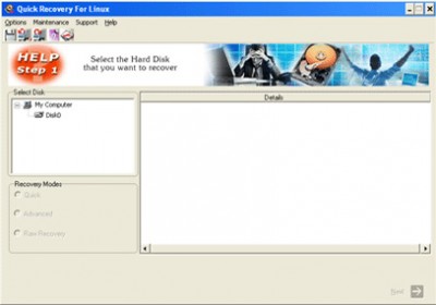 Quick Recovery for Linux - A Data Recovery Product 10.12 screenshot