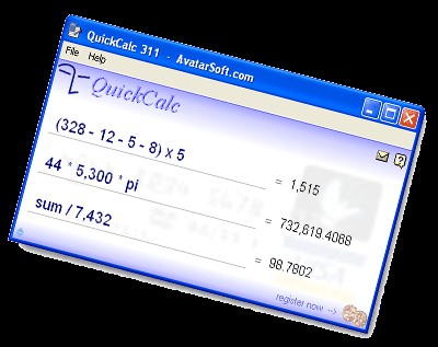 QuickCalc 2.30 screenshot