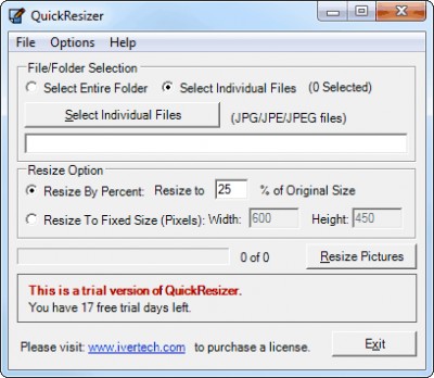 QuickResizer 4.0 screenshot