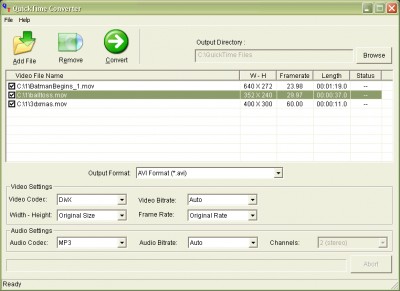QuickTime Converter 2007 screenshot