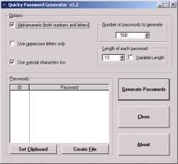 Quicky Password Generator 1.2 screenshot
