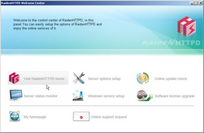 RaidenHTTPD web server 2.0.38 screenshot