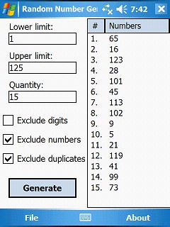 Random Number Generator PPC 1.32 screenshot