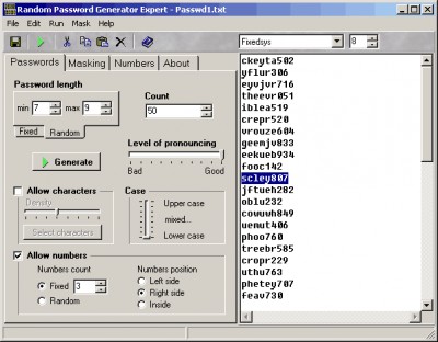 Random Password Generator Expert 2.0 screenshot