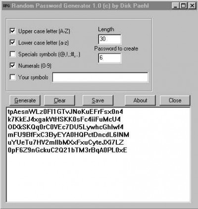 Random Password Generator 1.0 screenshot