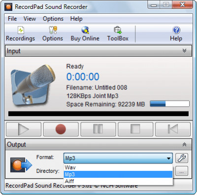 RecordPad Sound Recorder 9.03 screenshot