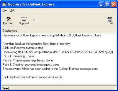 Recovery for Outlook Express 1.2.0845 screenshot