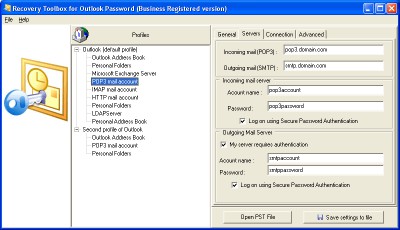 Recovery ToolBox for Outlook Password 1.1.11 screenshot
