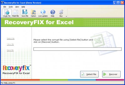 RecoveryFix for Excel 11.07 screenshot