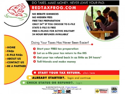 REDTAXFROG.COM Tax Preparation Software 2005 screenshot
