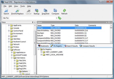 RegCOPA Registry Editor 3.01 screenshot