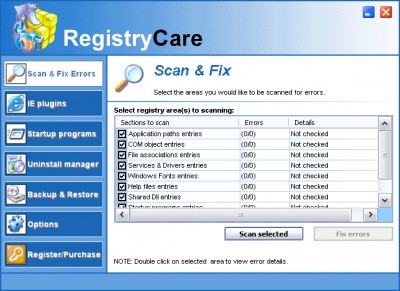 Registry Care 2007 screenshot
