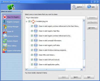 Registry Sweeper 1.8 screenshot