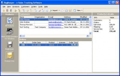 RegKeeper- e-Sales Tracking Software 1.8.6.38 screenshot