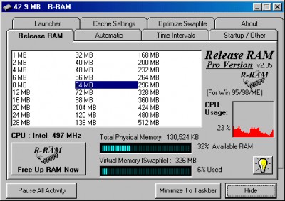 Release RAM 2000/XP 2.00 screenshot