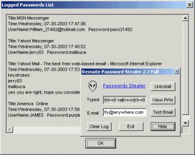 Remote Password Stealer 2.7 screenshot