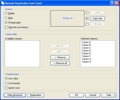 Remove Duplicates from Excel 1.1.4 screenshot