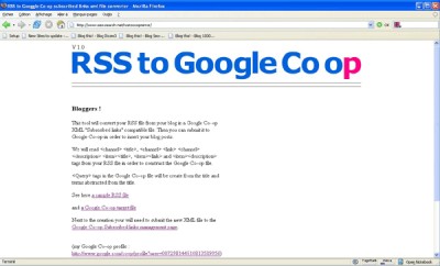 RSS to Co-op 1.0 screenshot