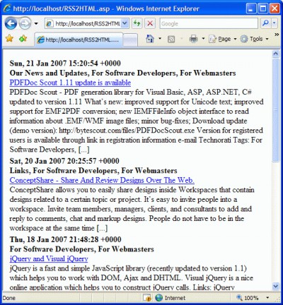 RSS2HTML.asp 1.26 screenshot