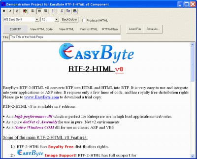 RTF-2-HTML v6 6.6.7 screenshot