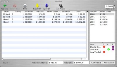 Savings Bond Tracker 2.1 screenshot