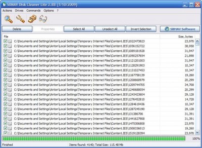 SBMAV Disk Cleaner Lite 3.02 screenshot